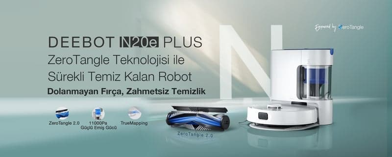 Ecovacs Deebot N20E Plus Robot Süpürge (Torbasız Siklon İstasyon)