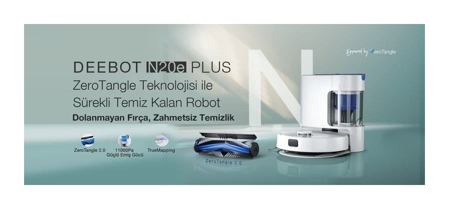 Ecovacs Deebot N20E Plus Robot Süpürge (Torbasız Siklon İstasyon) Görsel 1