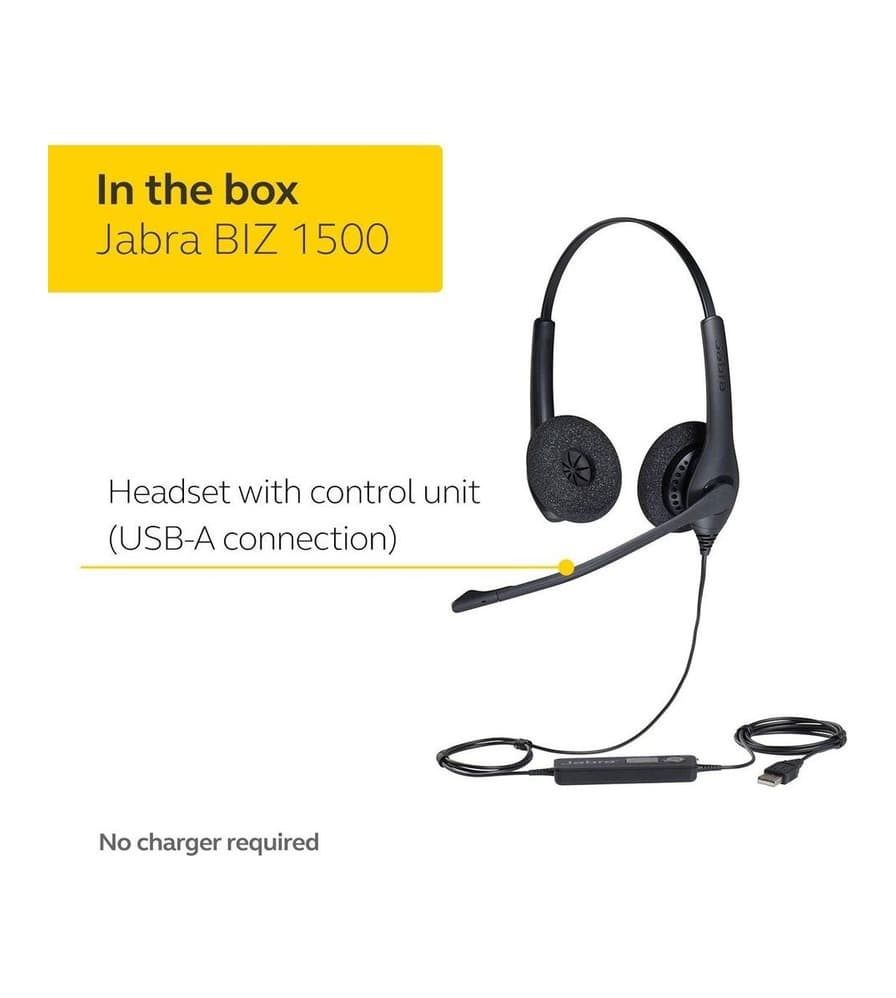 Jabra BIZ 1500 Duo USB Stereo Profesyonel Çağrı Merkezi Kulaklığı Görsel 1