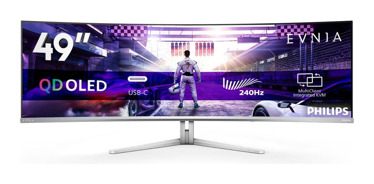 Philips Evnia 49M2C8900/00 49 inç 240Hz 0.03ms UW-DQHD OLED Kavisli Gaming Monitör Görsel 1