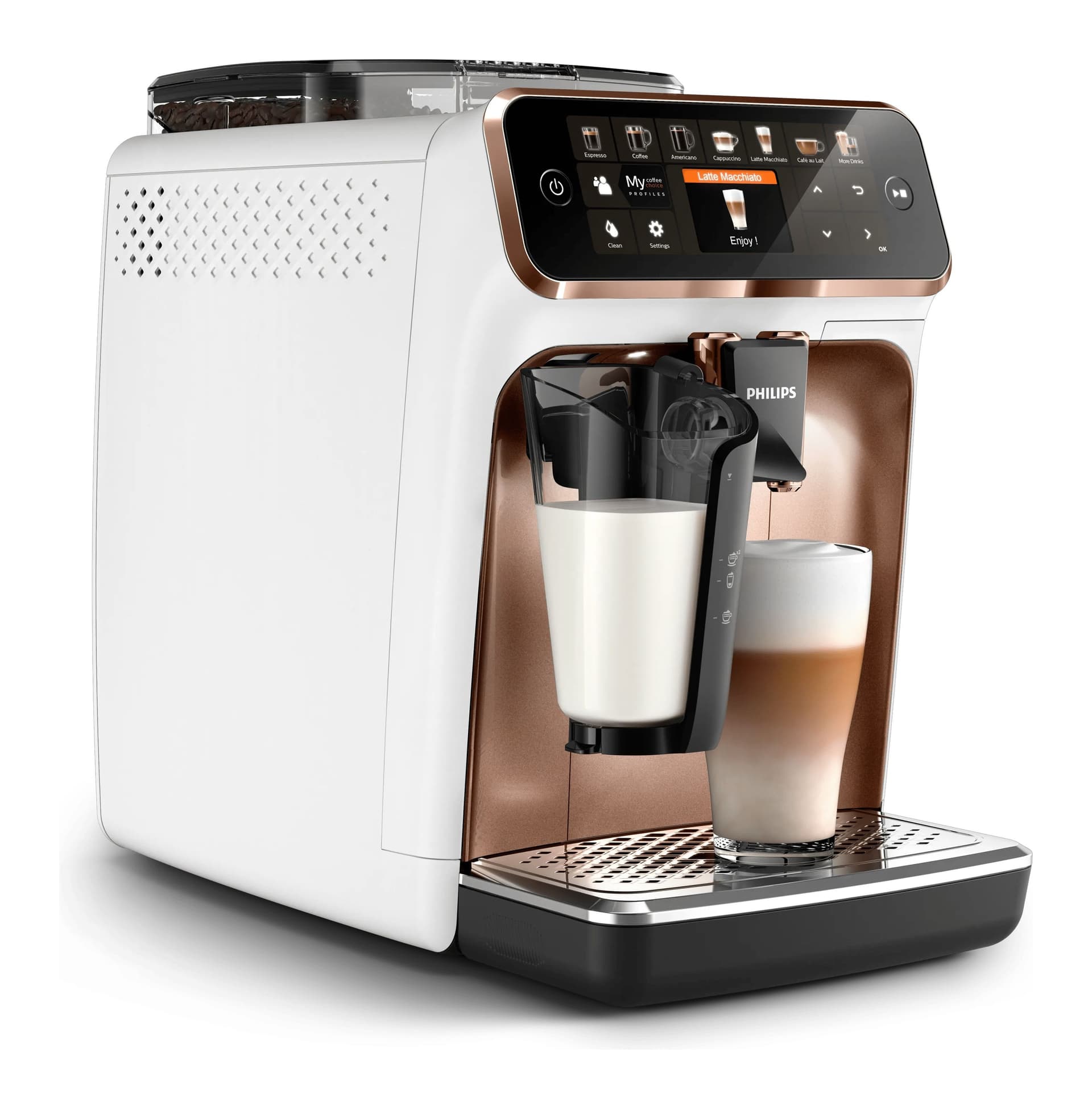 Philips 5400 Serisi LatteGo EP5443/70 Tam Otomatik Espresso & Kahve Makinesi (Beyaz) Görsel 1