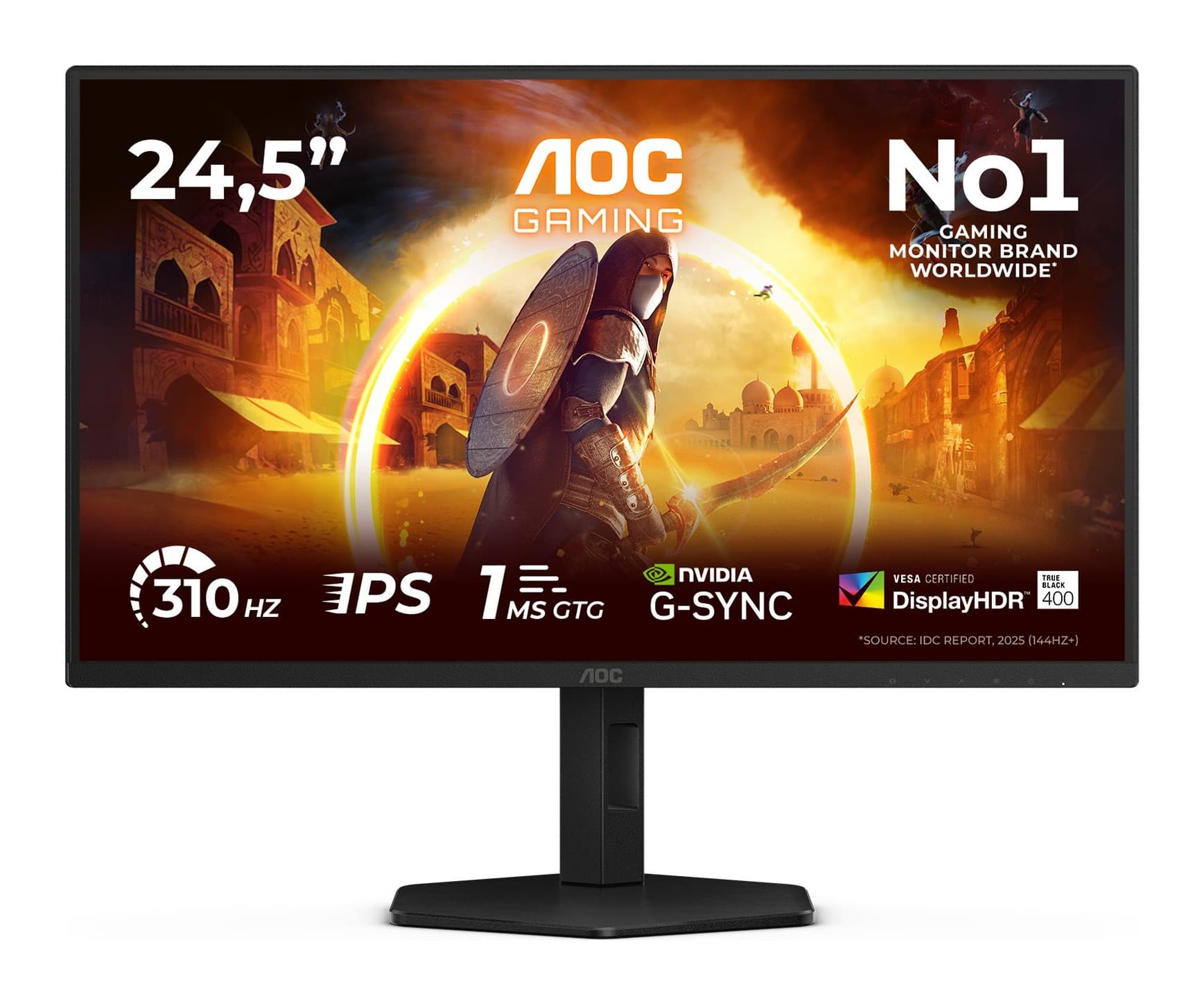 AOC 25G4SXU 24.5 inç 310Hz 0.5ms FHD Fast IPS Gaming Monitör (USB Hub) Görsel 1