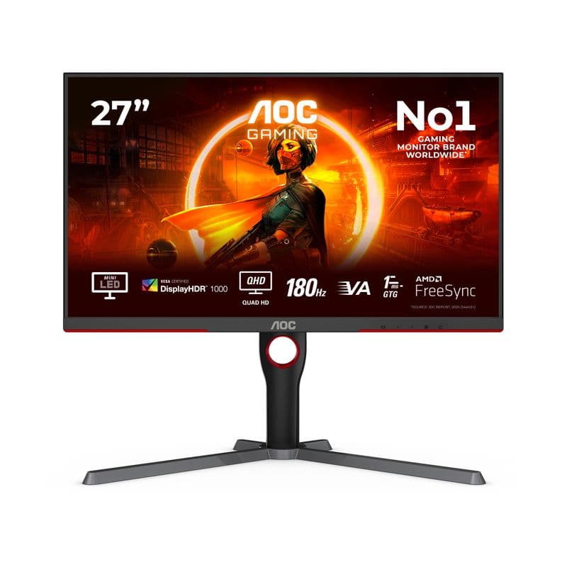 AOC Q27G3XMN/BK 27 inç 180Hz Mini-LED DisplayHDR 1000 WQHD Monitör