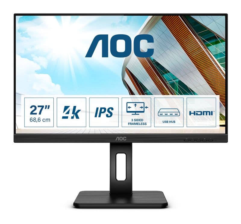 AOC U27P2 27 inç 4K UHD IPS USB Hub Dahili Hoparlörlü Profesyonel Monitör