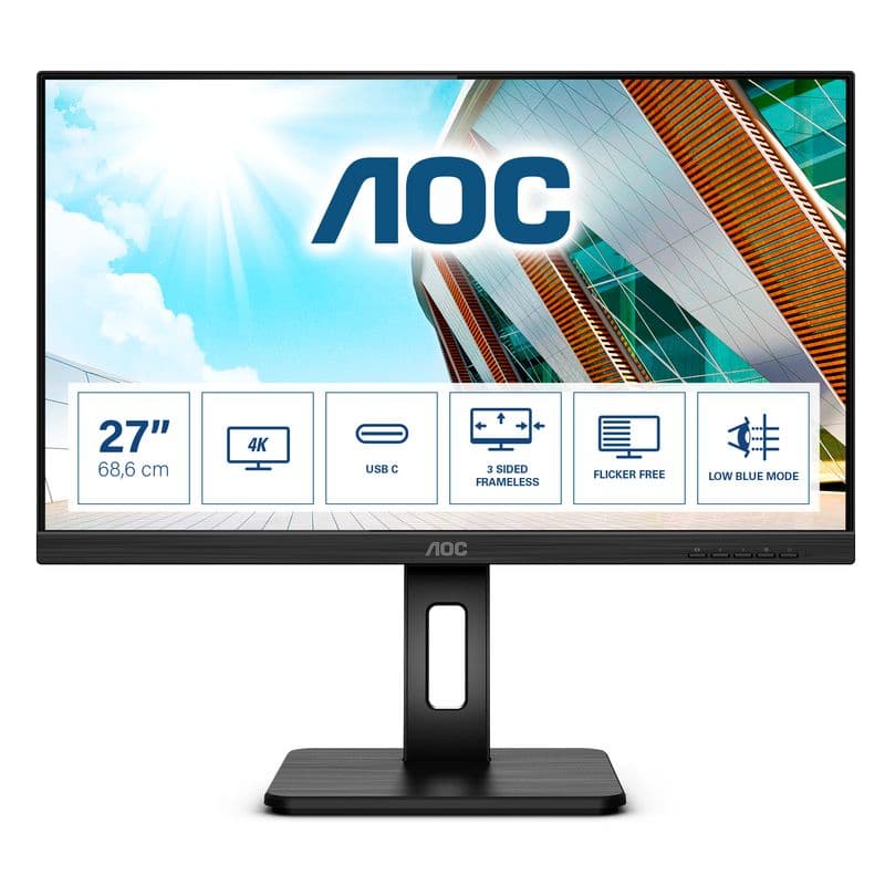 AOC U27P2CA 27 inç 4K UHD IPS USB-C (65W) Hub Profesyonel Monitör