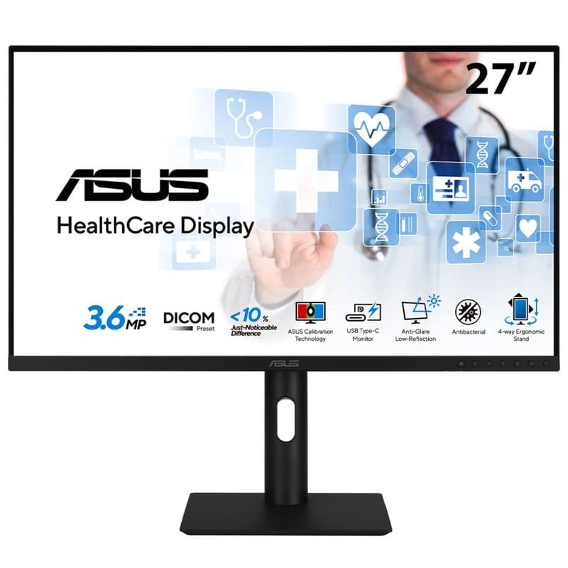 Asus HA2741A 27 inç WQHD Medikal Klinik IPS USB-C (96W PD) RJ45 Pivot