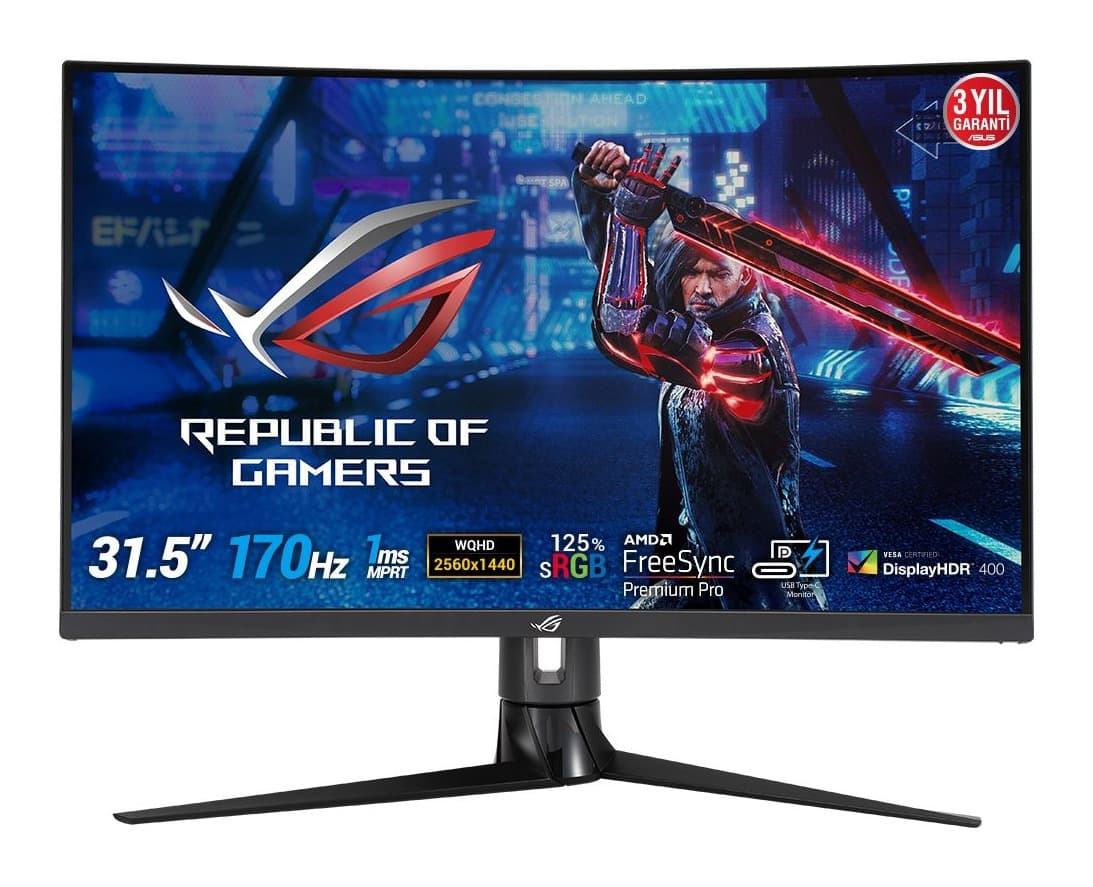 Asus ROG Strix XG32VC 31.5 inç 170Hz 1800R WQHD Gaming Monitör Görsel 1