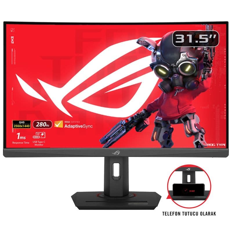 Asus ROG Strix XG32WCMS 31.5 inç 280Hz 1ms 1500R WQHD Fast VA Monitör