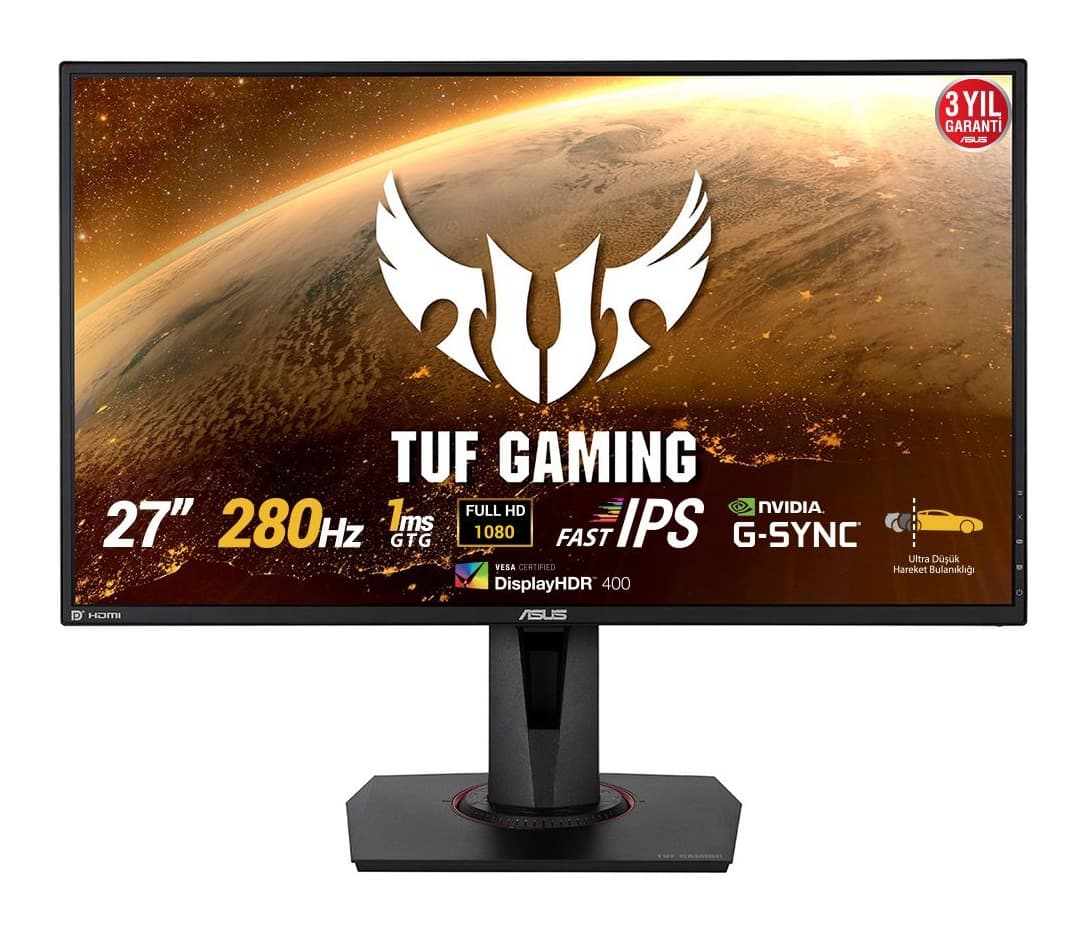 Asus TUF Gaming VG279QM 27 inç 280Hz 1ms FHD Fast IPS Pivot Gaming Monitör