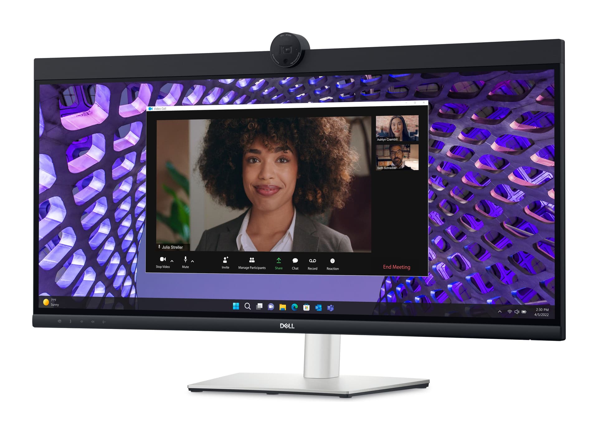 Dell P3424WEB 34 inç UWQHD 2K WebCam IPS USB-C Hub (90W PD) Konferans Monitörü Görsel 1