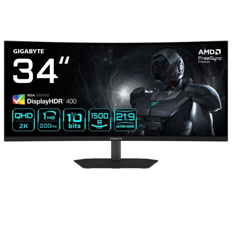 Gigabyte G34WQC2 34 inç 200Hz 1ms 1500R UWQHD Gaming Monitör