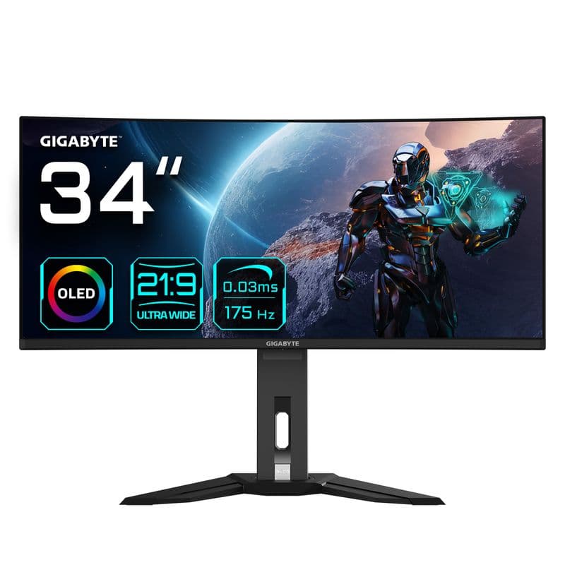 Gigabyte MO34WQC 34 inç 175Hz UWQHD Kavisli QD-OLED Gaming Monitör
