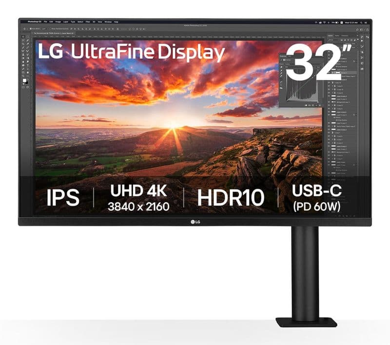 LG UltraFine 32UN880K-B 31.5 inç 4K UHD Ergo Kolu IPS USB-C Monitör