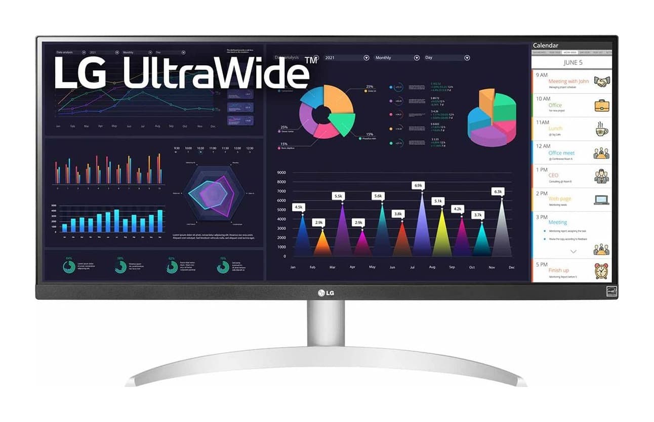 LG UltraWide 29WQ600-W 29 inç 100Hz 5ms GtG WFHD IPS HDR10 USB-C Monitör Görsel 1