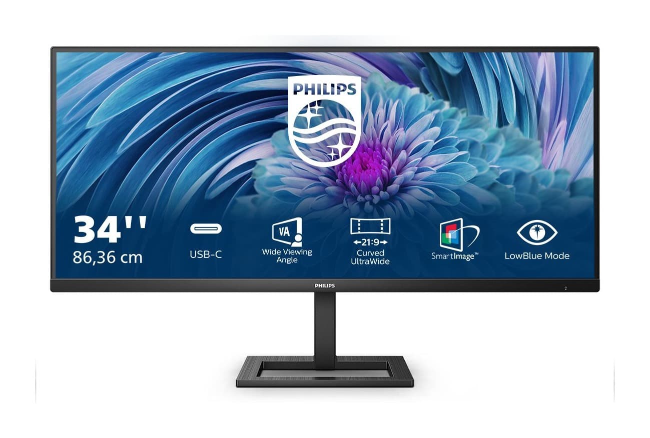 Philips 346E2LAE/00 34 inç 100Hz 1ms 1500R UWQHD Kavisli USB Hub Monitör Görsel 1