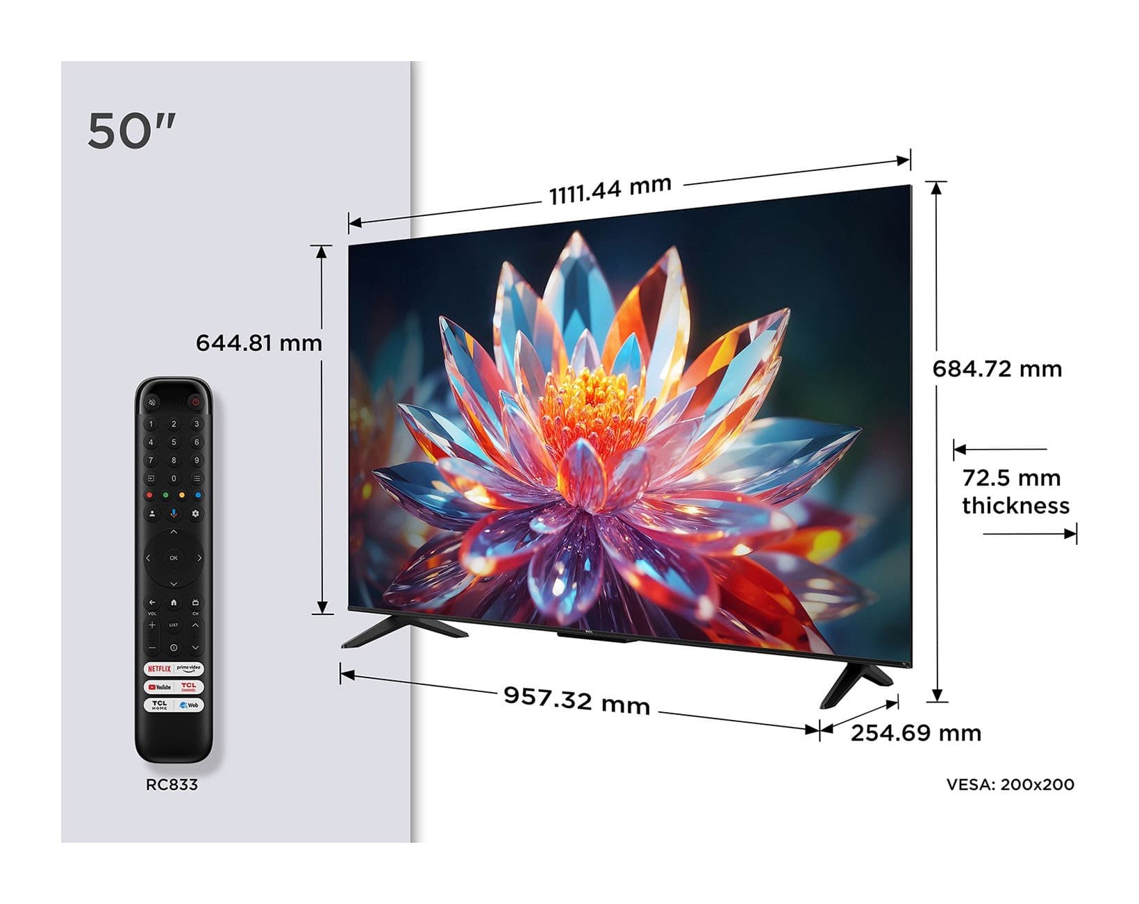 TCL 50T6C 50" 4K UHD Google TV (2025) Görsel 1
