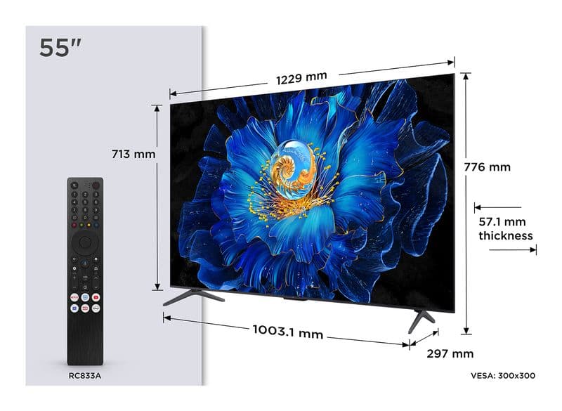 TCL 55C6KS 55" 4K Ultra Slim QD-Mini LED Google TV (2025) Görsel 1
