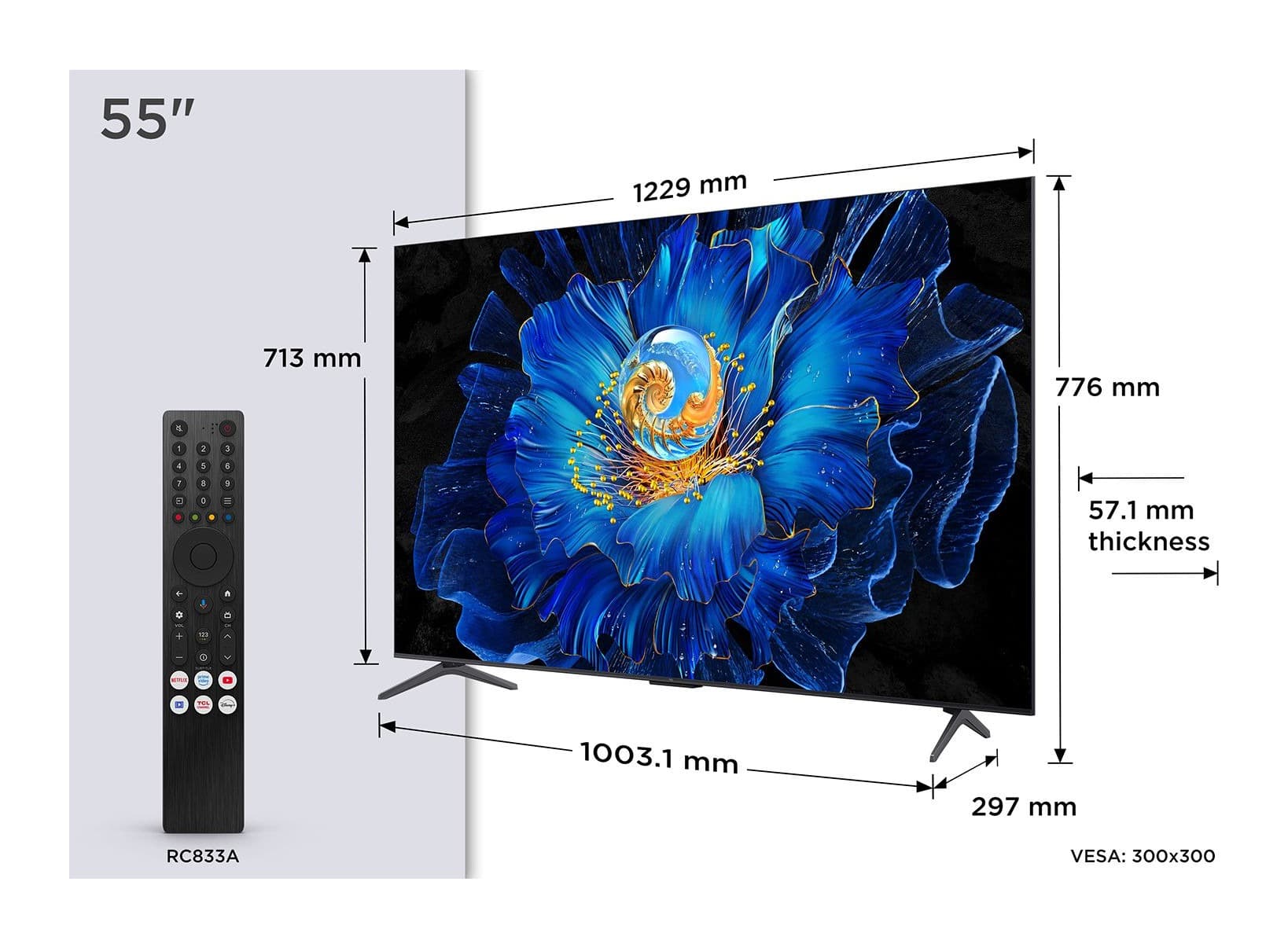 TCL 55C6KS 55" 4K Ultra Slim QD-Mini LED Google TV (2025) Görsel 1