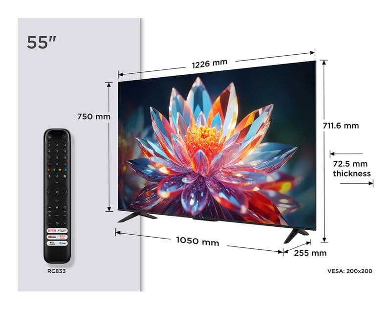 TCL 55T6C 55" 4K UHD Google TV (2025) Görsel 1