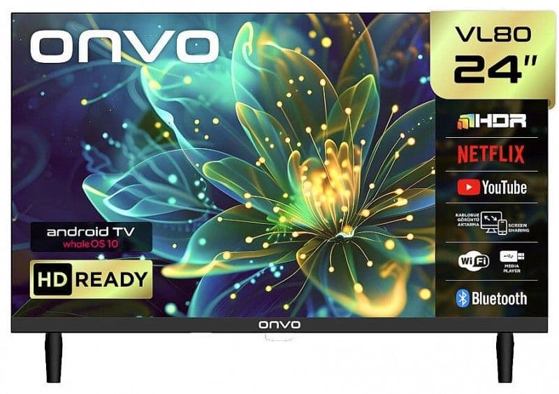 Onvo 24VL80F2HA 24" HD Ready Smart LED TV (whaleOS) Görsel 1