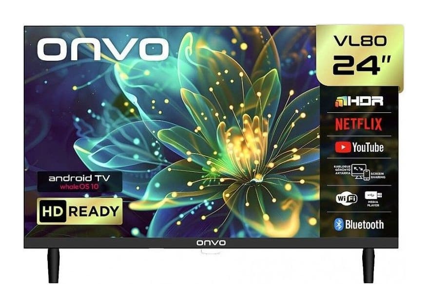 Onvo 24VL80F2HA 24" HD Ready Smart LED TV (whaleOS) Görsel 1