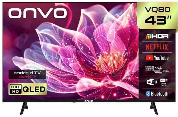 Onvo 43VQ80F3FA 43" Full HD Smart LED TV (whaleOS) Görsel 1