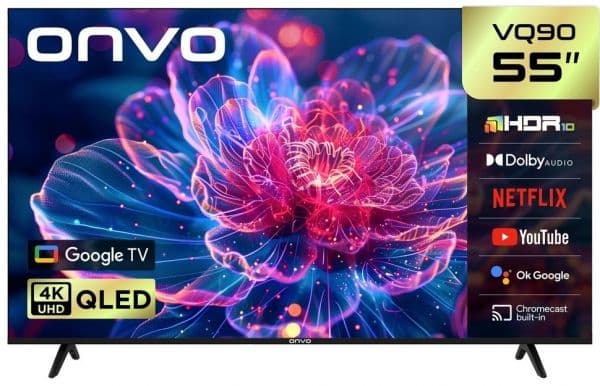 Onvo 55VQ90F3UA 55" 4K Ultra HD Smart QLED Android TV Görsel 1