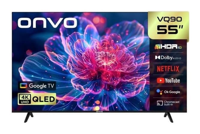 Onvo 55VQ90F3UA 55" 4K Ultra HD Smart QLED Android TV Görsel 1