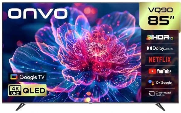 Onvo 85VQ90F3UA 85" 4K Ultra HD Smart QLED Android TV Görsel 1