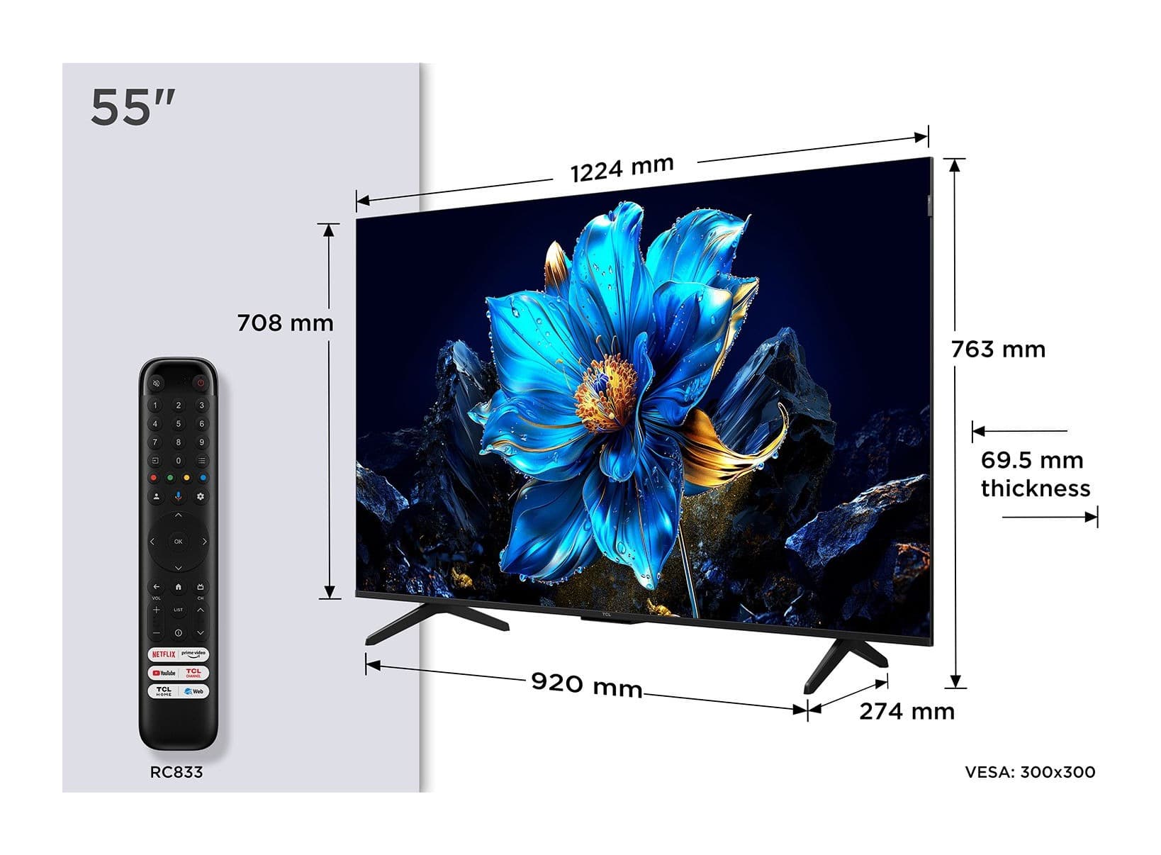 TCL 55P7K (55P7KGTV) 55" 4K UHD Google TV (2025) Görsel 1