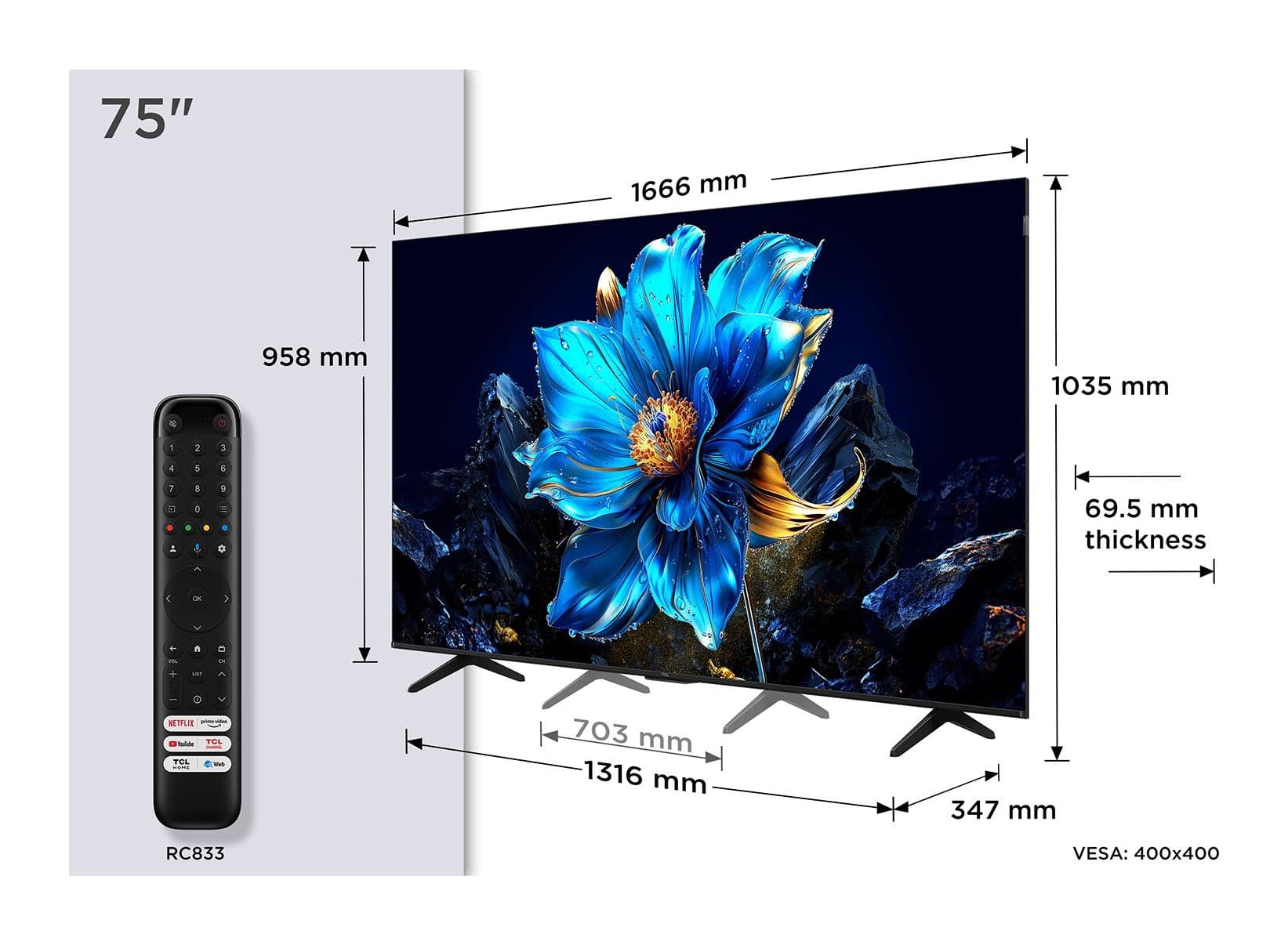 TCL 75P7K (75P7KGTV) 75" 4K UHD Google TV (2025) Görsel 1